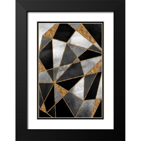 Black Geo Abstracted Black Modern Wood Framed Art Print with Double Matting by Vidal, Alicia