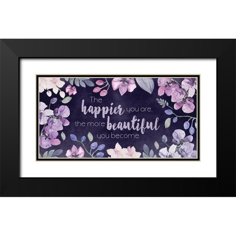 The Happier You Are Black Modern Wood Framed Art Print with Double Matting by Vidal, Alicia