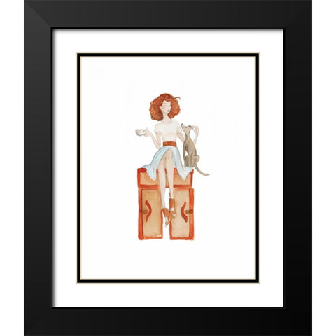 Italian Travel illo Black Modern Wood Framed Art Print with Double Matting by Zyburt, Alicia