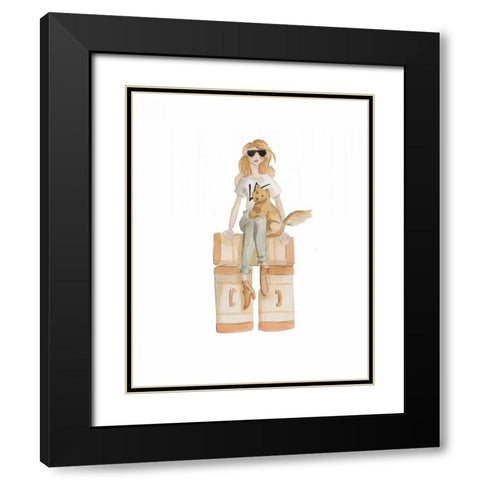 LA Travel illo Black Modern Wood Framed Art Print with Double Matting by Zyburt, Alicia