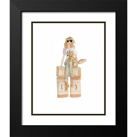 LA Travel illo Black Modern Wood Framed Art Print with Double Matting by Zyburt, Alicia