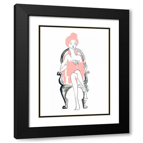 Spa Reading Black Modern Wood Framed Art Print with Double Matting by Zyburt, Alicia