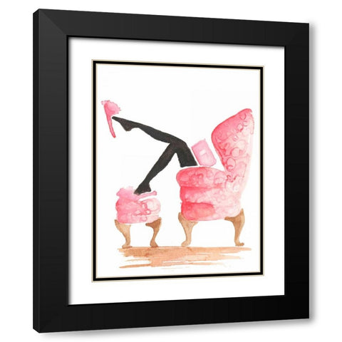 Library Reading Black Modern Wood Framed Art Print with Double Matting by Zyburt, Alicia