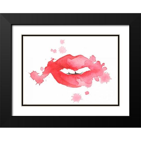 Zebra Splash Black Modern Wood Framed Art Print with Double Matting by Zyburt, Alicia