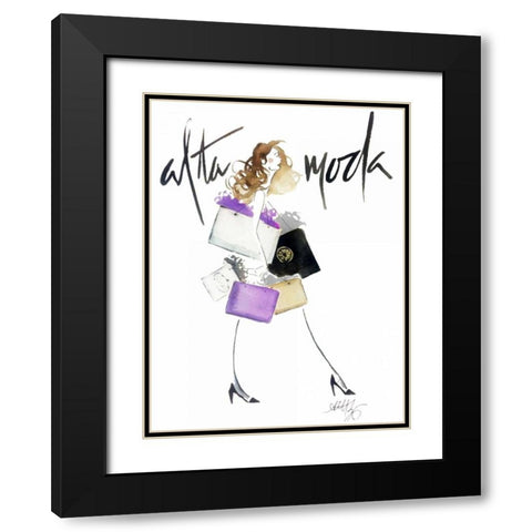 Alta Moda Purple Black Modern Wood Framed Art Print with Double Matting by Zyburt, Alicia