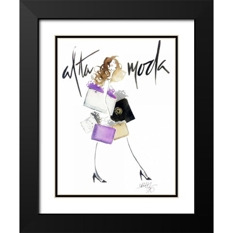 Alta Moda Purple Black Modern Wood Framed Art Print with Double Matting by Zyburt, Alicia