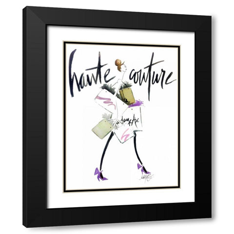 Haute Couture Purple Black Modern Wood Framed Art Print with Double Matting by Zyburt, Alicia