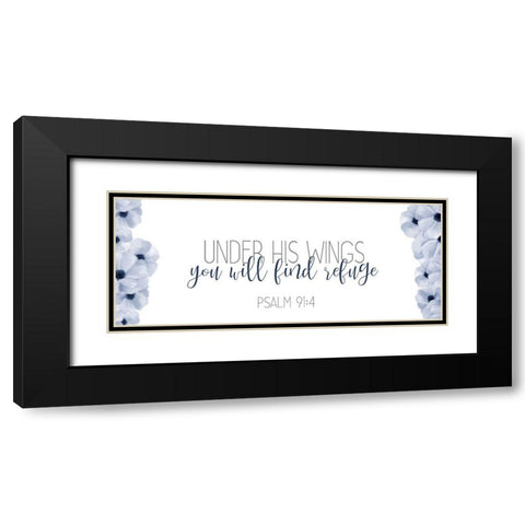 Under His Wings Black Modern Wood Framed Art Print with Double Matting by Bailey, Ann