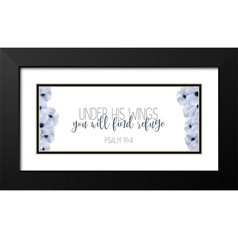 Under His Wings Black Modern Wood Framed Art Print with Double Matting by Bailey, Ann