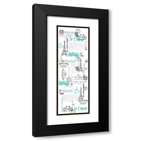 Bonjour Black Modern Wood Framed Art Print with Double Matting by Bailey, Ann
