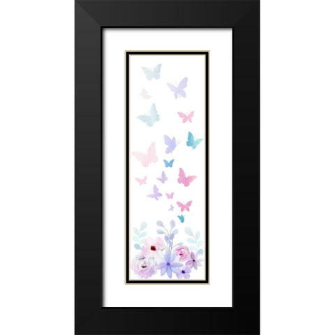 Butterfly Flight Black Modern Wood Framed Art Print with Double Matting by Bailey, Ann