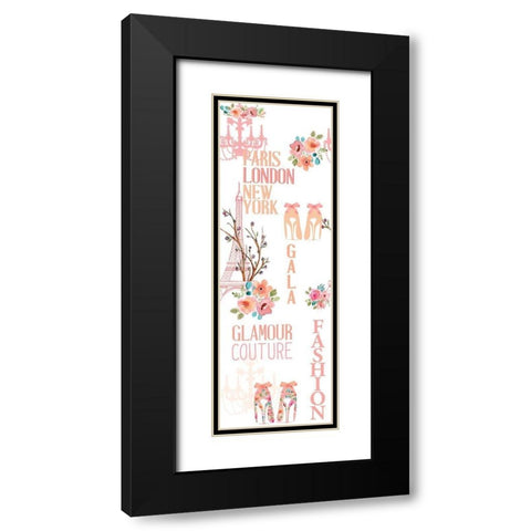 Fashion Floral 2 Black Modern Wood Framed Art Print with Double Matting by Bailey, Ann