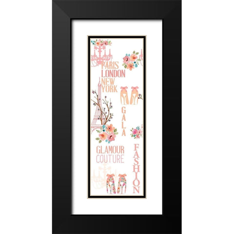 Fashion Floral 2 Black Modern Wood Framed Art Print with Double Matting by Bailey, Ann