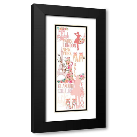 Fashion Floral Black Modern Wood Framed Art Print with Double Matting by Bailey, Ann