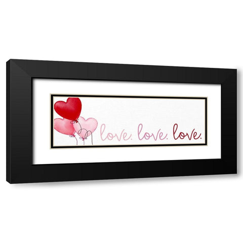 Love Balloons Black Modern Wood Framed Art Print with Double Matting by Bailey, Ann