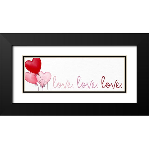 Love Balloons Black Modern Wood Framed Art Print with Double Matting by Bailey, Ann