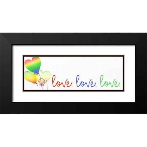Love Balloons 2 Black Modern Wood Framed Art Print with Double Matting by Bailey, Ann