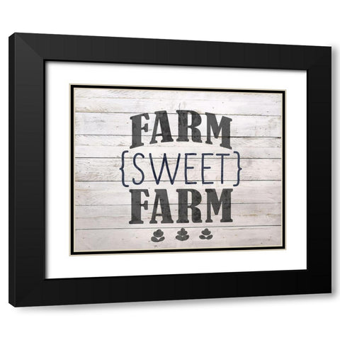 Farm Sweet Farm Black Modern Wood Framed Art Print with Double Matting by Bailey, Ann