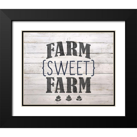 Farm Sweet Farm Black Modern Wood Framed Art Print with Double Matting by Bailey, Ann