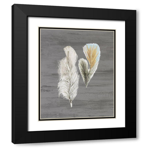 Feathers 2 Black Modern Wood Framed Art Print with Double Matting by Bailey, Ann
