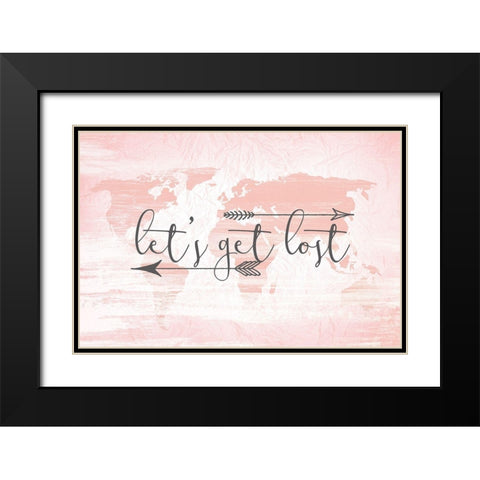 Lets get Lost Black Modern Wood Framed Art Print with Double Matting by Bailey, Ann