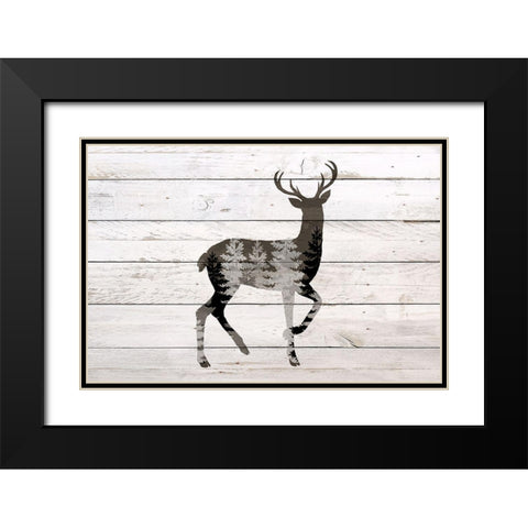 Deer 1 Black Modern Wood Framed Art Print with Double Matting by Bailey, Ann