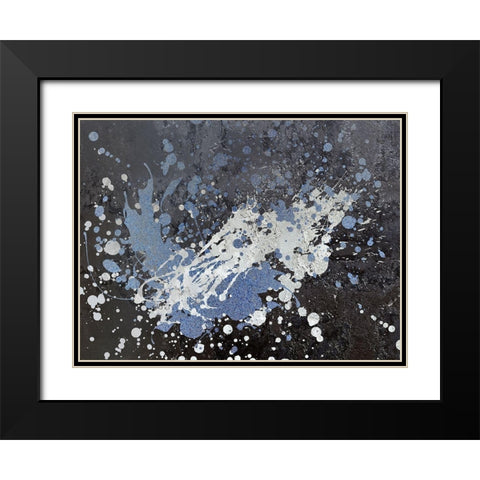 White and Blue Black Modern Wood Framed Art Print with Double Matting by Bailey, Ann