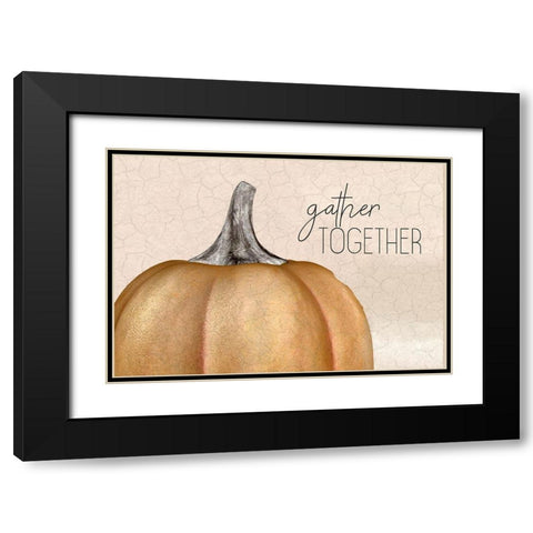 Gather Together Pumpkin Black Modern Wood Framed Art Print with Double Matting by Bailey, Ann
