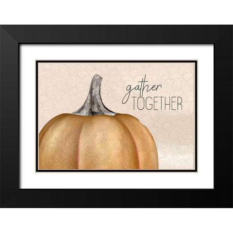 Gather Together Pumpkin Black Modern Wood Framed Art Print with Double Matting by Bailey, Ann