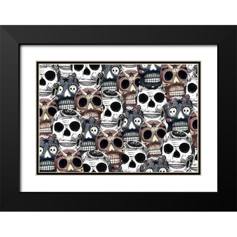 Day of the Dead Black Modern Wood Framed Art Print with Double Matting by Bailey, Ann