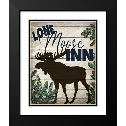 Lone Moose Inn Black Modern Wood Framed Art Print with Double Matting by Bailey, Ann
