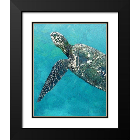 Sea Turtle 3 Black Modern Wood Framed Art Print with Double Matting by Bailey, Ann