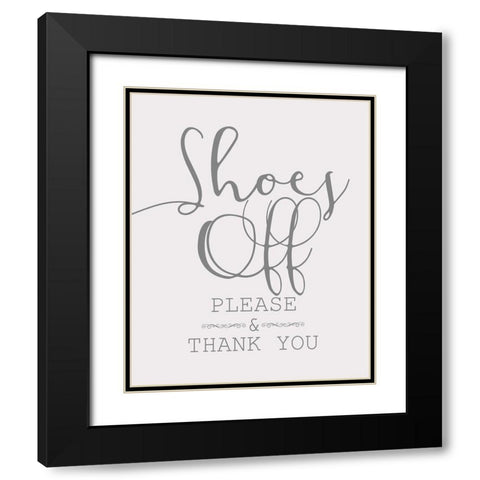 Shoes Off Black Modern Wood Framed Art Print with Double Matting by Bailey, Ann