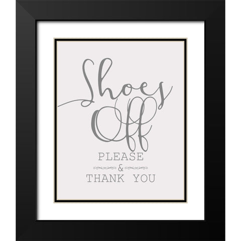 Shoes Off Black Modern Wood Framed Art Print with Double Matting by Bailey, Ann