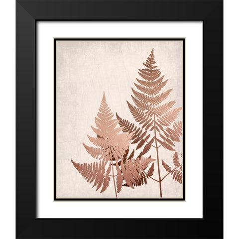Copper Pink Ferns 2 Black Modern Wood Framed Art Print with Double Matting by Bailey, Ann