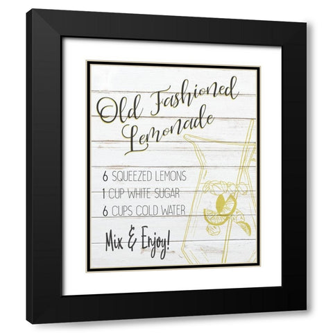 Old Fashioned Lemondae Recipe Black Modern Wood Framed Art Print with Double Matting by Bailey, Ann