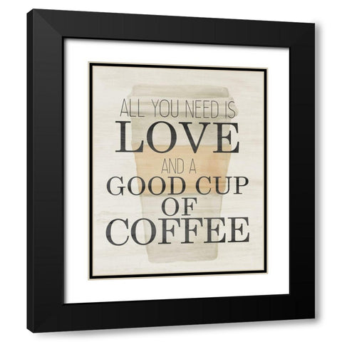 A Good Cup of Coffee Black Modern Wood Framed Art Print with Double Matting by Bailey, Ann