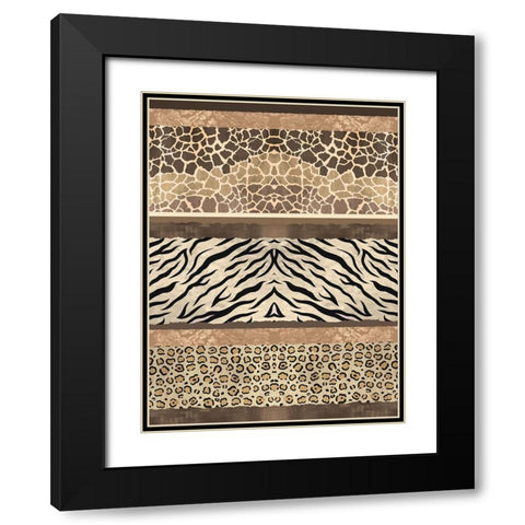 Exotic Safari Stripe Black Modern Wood Framed Art Print with Double Matting by Bailey, Ann