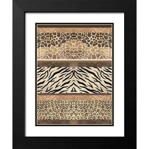 Exotic Safari Stripe Black Modern Wood Framed Art Print with Double Matting by Bailey, Ann