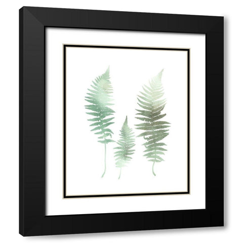 Watercolor Fern 1 Black Modern Wood Framed Art Print with Double Matting by Bailey, Ann