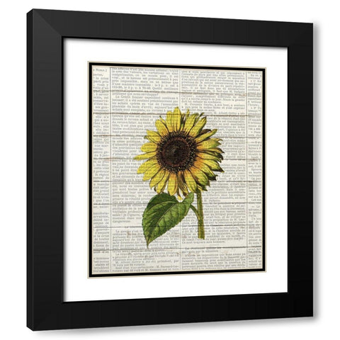 Sunflower Print 2 Black Modern Wood Framed Art Print with Double Matting by Bailey, Ann