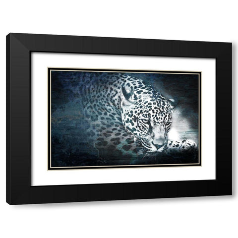 Jungle Cat Black Modern Wood Framed Art Print with Double Matting by Bailey, Ann