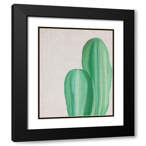 Linen Cactus 2 Black Modern Wood Framed Art Print with Double Matting by Bailey, Ann