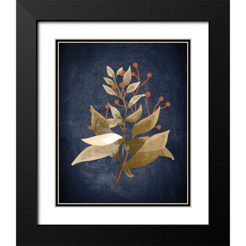 Botanical Blue 1 Black Modern Wood Framed Art Print with Double Matting by Bailey, Ann