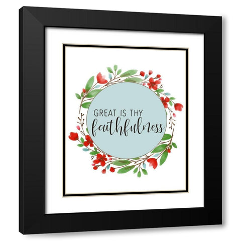Great is thy Faithfulness Black Modern Wood Framed Art Print with Double Matting by Bailey, Ann