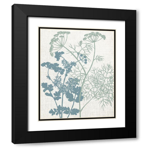 Linen Herbs 1 Black Modern Wood Framed Art Print with Double Matting by Bailey, Ann