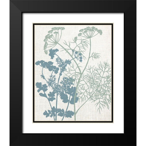 Linen Herbs 1 Black Modern Wood Framed Art Print with Double Matting by Bailey, Ann