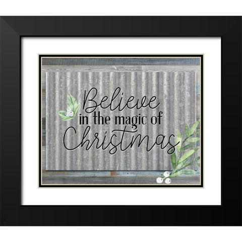 Believe Galvanized Black Modern Wood Framed Art Print with Double Matting by Bailey, Ann