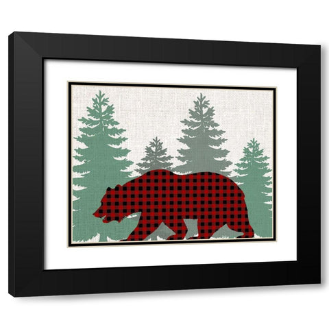 Bear Plaid Black Modern Wood Framed Art Print with Double Matting by Bailey, Ann