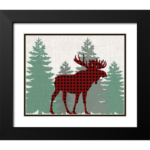 Moose Plaid Black Modern Wood Framed Art Print with Double Matting by Bailey, Ann